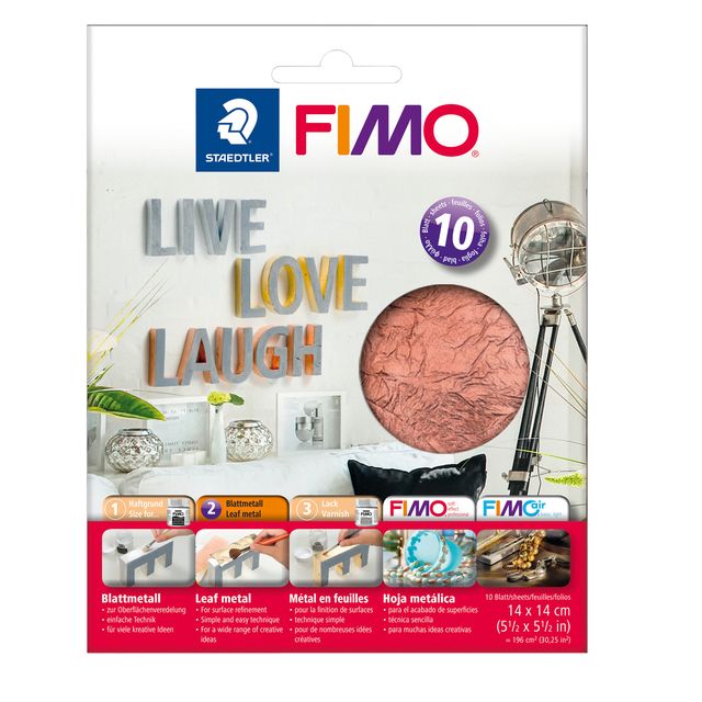 Fimo Staedtler - Blech Fimo 14x14cm 10 Blatt Kupfer | 5 Stück