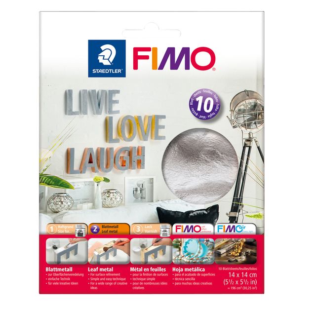 Fimo Staedtler - Bladmetaal Fimo 14x14cm 10vel zilver | 5 stuks