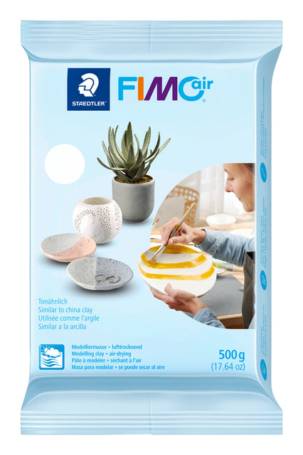 Fimo Staedtler - Plastilina Fimo Air 500 gramos blanca | 12 piezas
