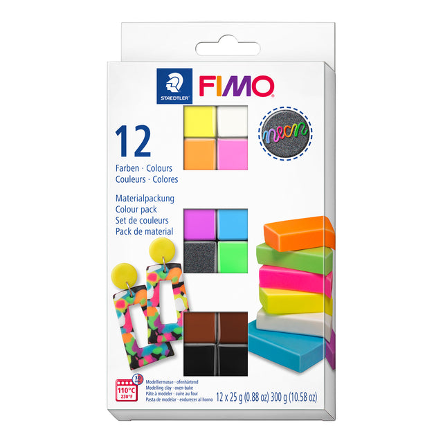 Fimo Staedtler - Clay fimo effect color pack 12 neon color