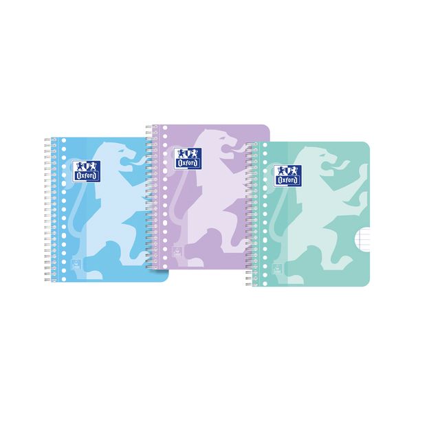 Oxford - Lecture block School A5+ line 17-hole 160 pages 80gr pastel assorted 3 pieces