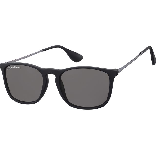 Montana - Sunglasses with smoke glass and metal temples in black