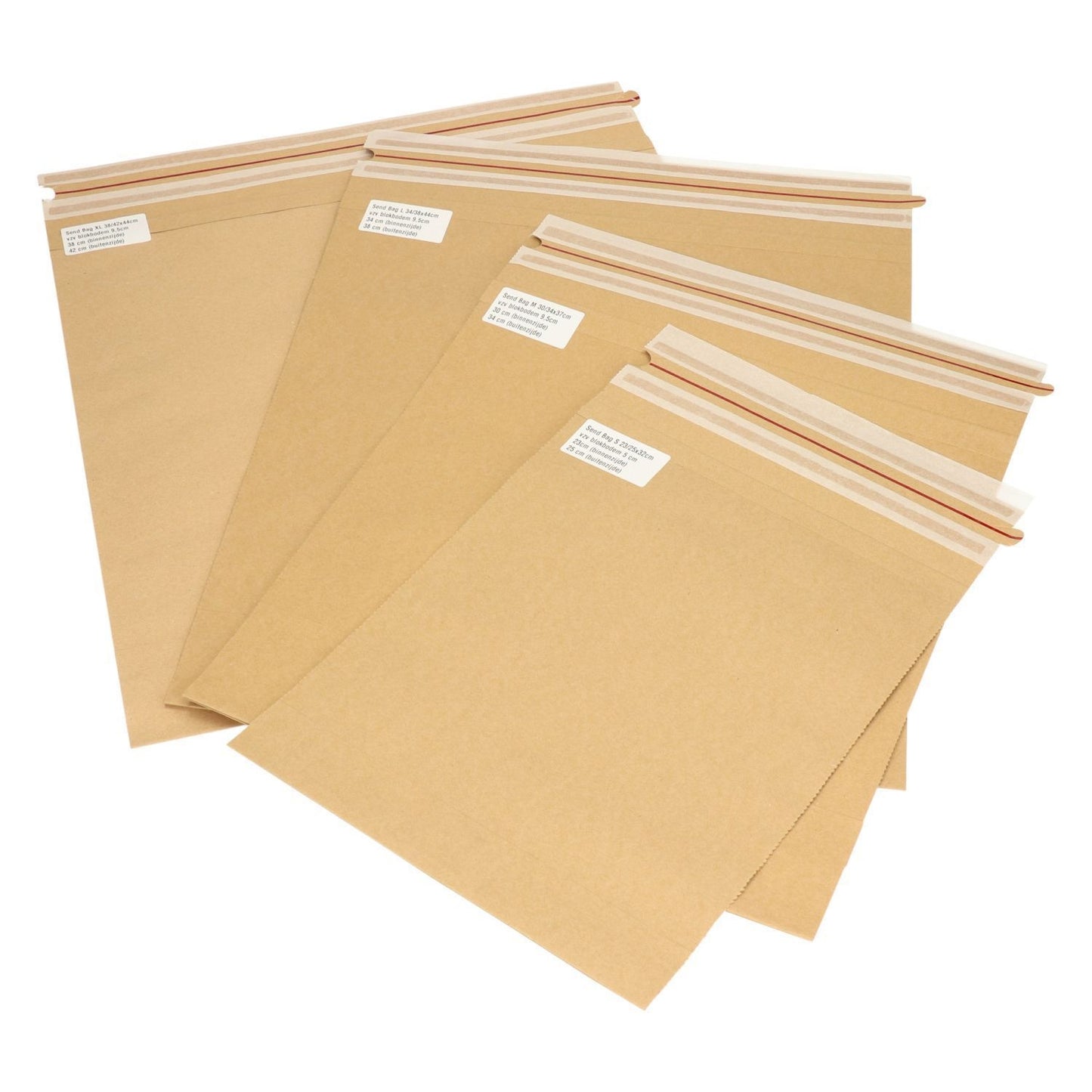 IEZZY - Sendbag embalaje de envío 38/42 x 44 + 9,5cm marrón 200 piezas