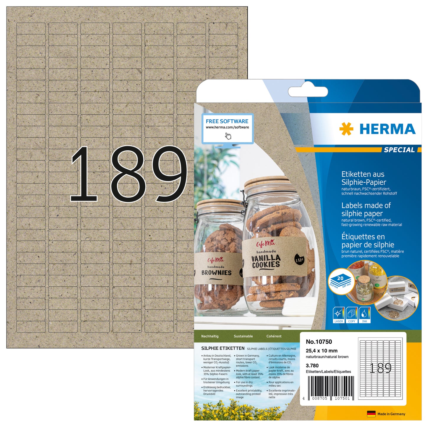 HERMA - Etiket 10750 25.4x10mm silphie br 3780st