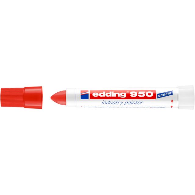 Edding - Viltstift 950 pasta rond 10mm rood | 10 stuks