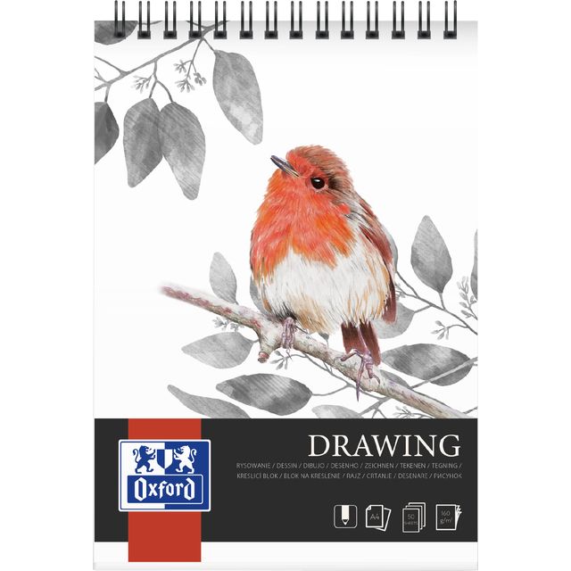 Oxford - Tekenblok Drawing A4 50 vel 160 gram spiraal