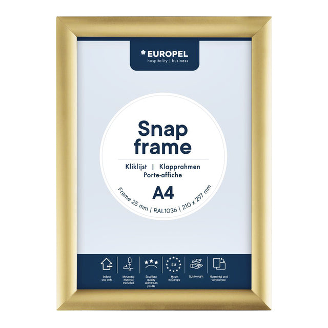 Europel - Snap frame peel A4 25mm gold
