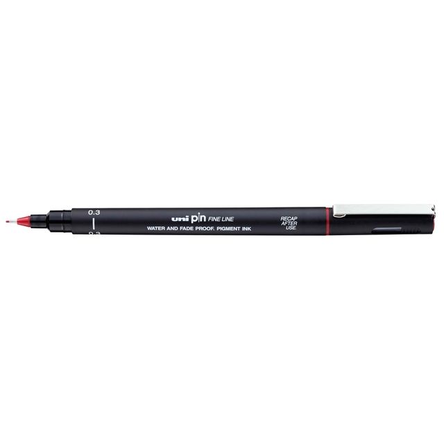 Uni-ball - Fineliner Pin 0.3mm rood | 12 stuks