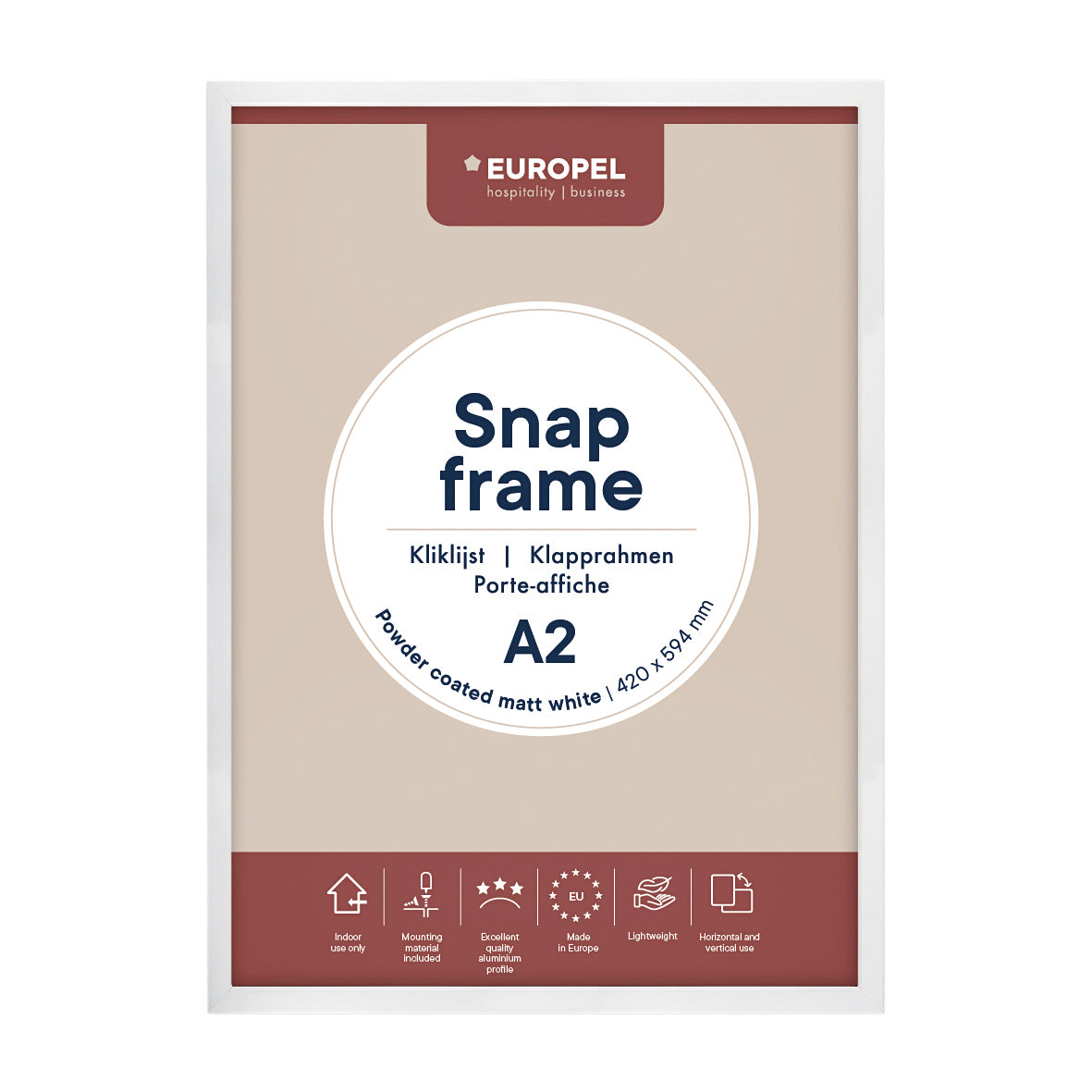 Europel - Kliklijst a2 25mm mat wit