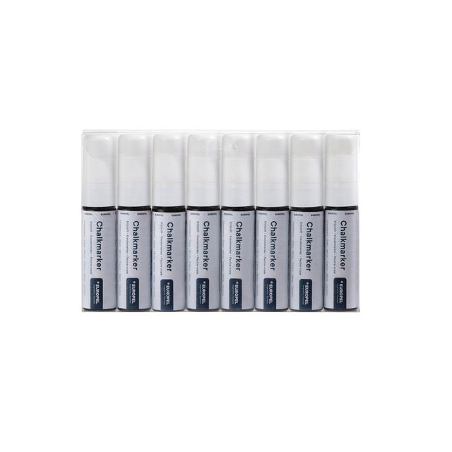 Europel - Krijtstift 15mm wit etui 8 stuks