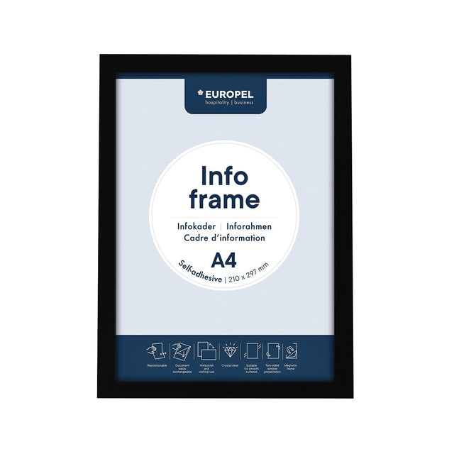 Europel - Info frame peel self-adhesive A4 black