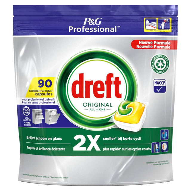 Dreft - Vaatwastabletten All-in-1 professional lemon 90 stuks