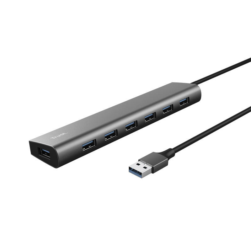 Trust - Hub HALYX 7-port USB-A 3.2 zilver