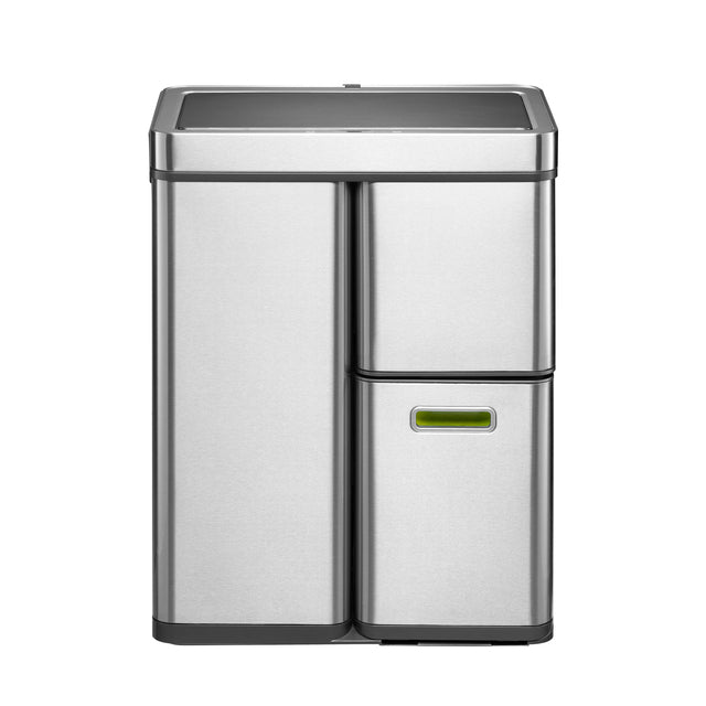 EKO - Pattumiera Mirage Plus con sensore 30 litri e 2x15 litri in acciaio inox