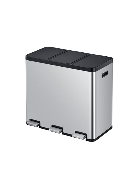 EKO - Essential Recycler Treteimer 3x20 Liter Edelstahl