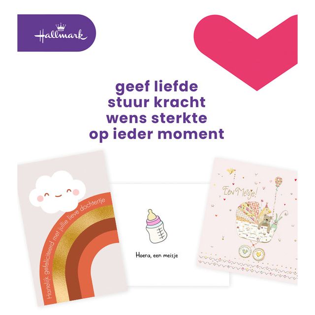 Hallmark - Wenskaart Business Box geboorte dochter navulset à 6 stuks