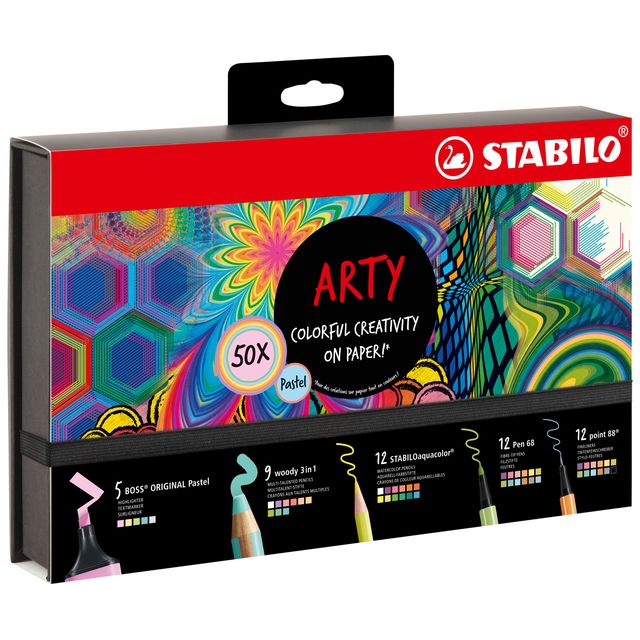 Stabilo - Set creativo 77/6 Arty mezcla creativa de colores pastel 50 piezas