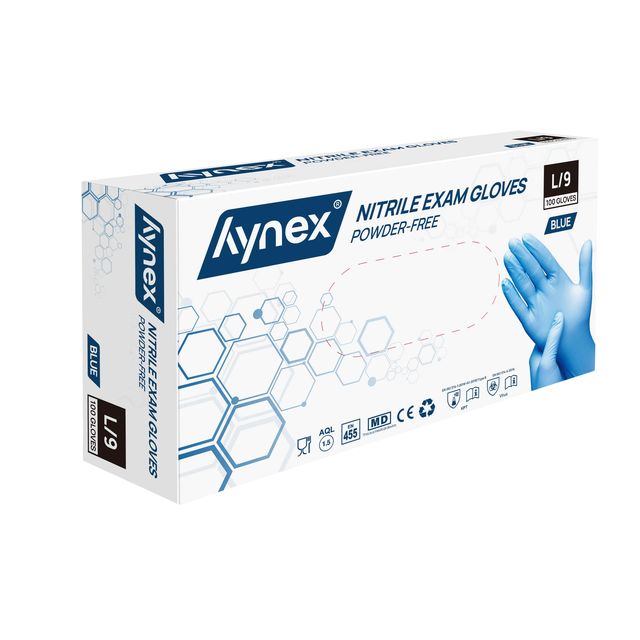Hynex - Handschoen l nitril 100st blauw | 10 stuks