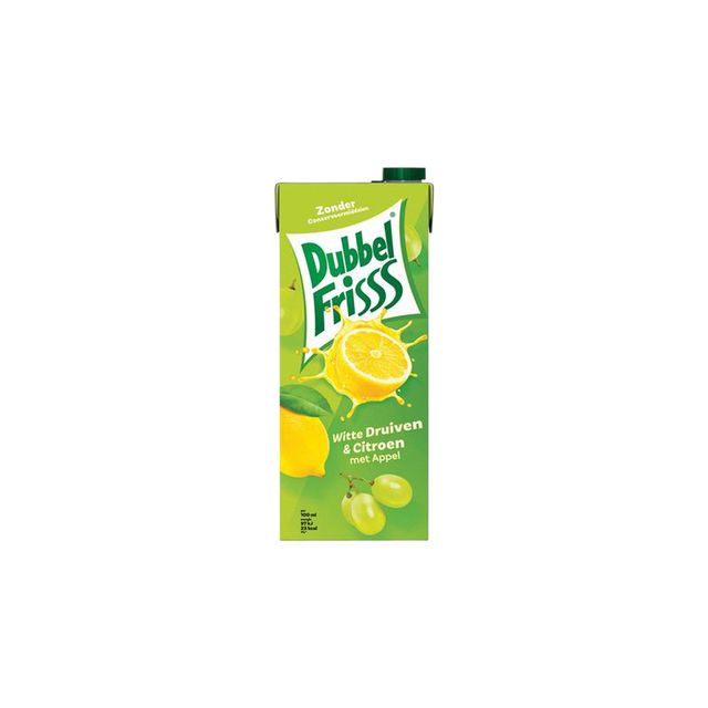 DubbelFrisss - Bevanda alla frutta uva bianca limone confezione 1500ml
