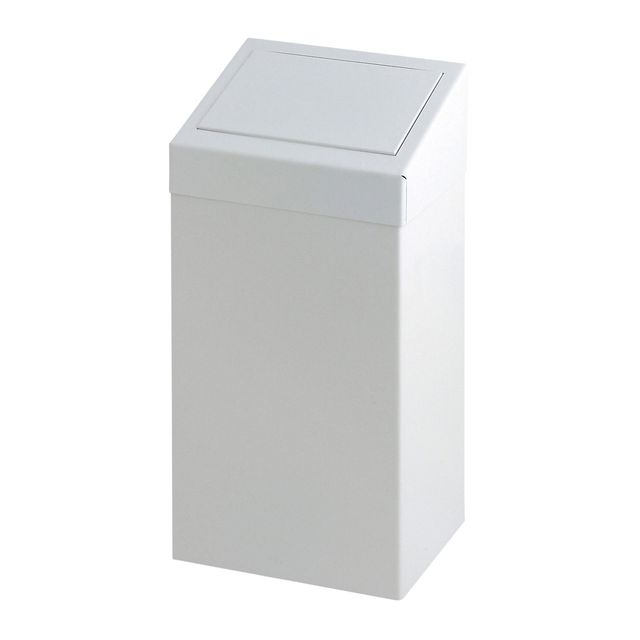 Vepa Bins - Pattumiera con coperchio a pressione 50 litri in metallo bianco