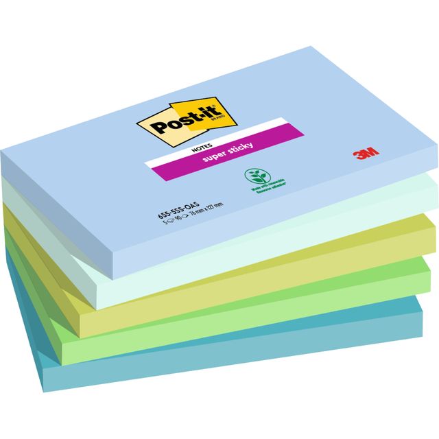 Post-it - Bloc de notas 3m 655 76mmx127mm ss oasis | 12 piezas