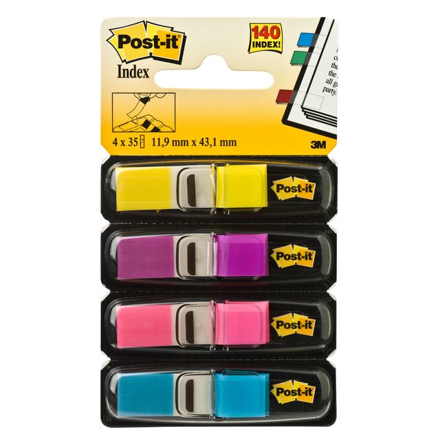 Post-it - Schede indice 3m 683 11.9x43.2mm 4 colori | 6 pezzi
