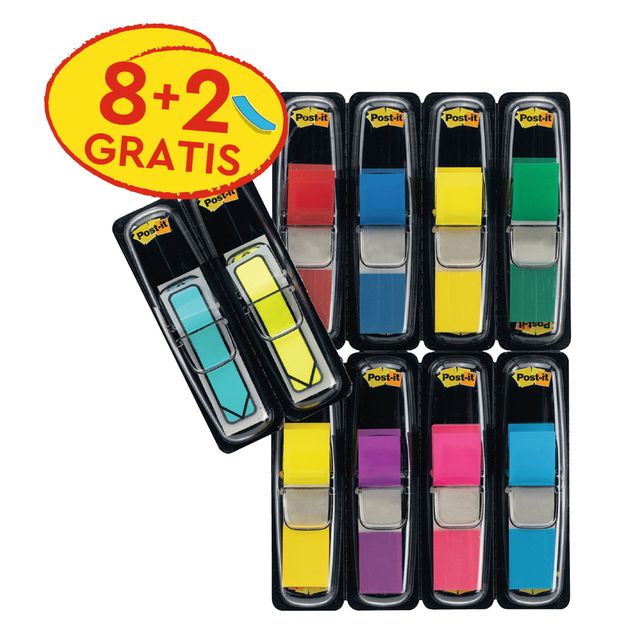 Post-it - Pestañas índice 3m 683 11,9x43,2mm 8kl + 2 flechas | 12 piezas