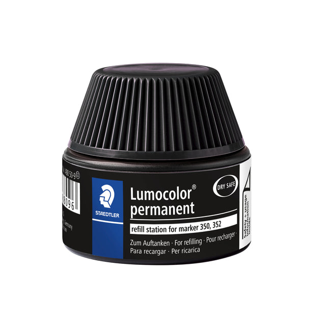 Staedtler - Recambio para rotulador Lumocolor permanente 30ml negro | 4 piezas