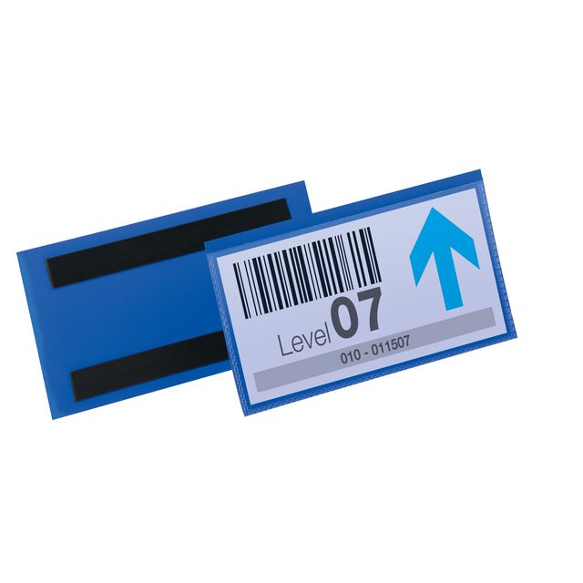 Durable - Document sleeve magnetic 150x67mm blue 50 pieces