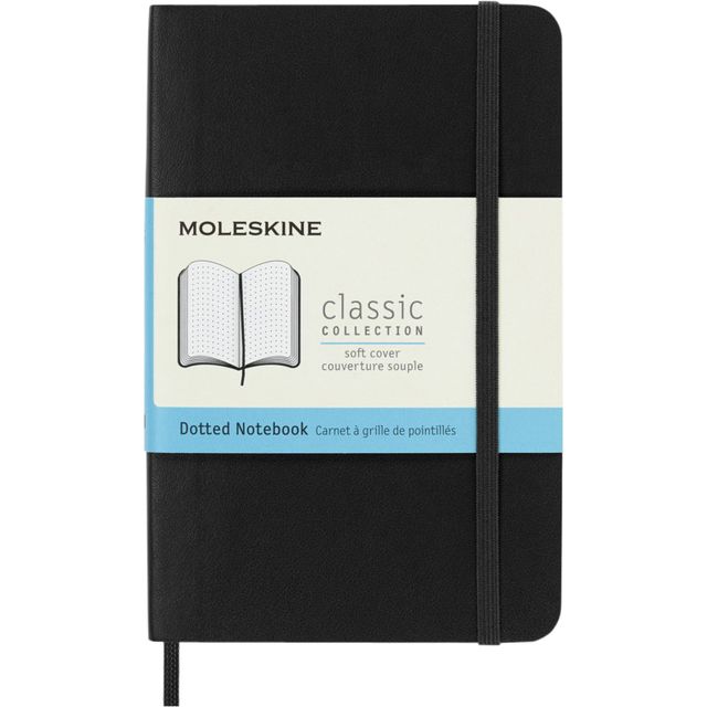 Moleskine - Cuaderno de bolsillo 90x140mm lunares tapa blanda negro