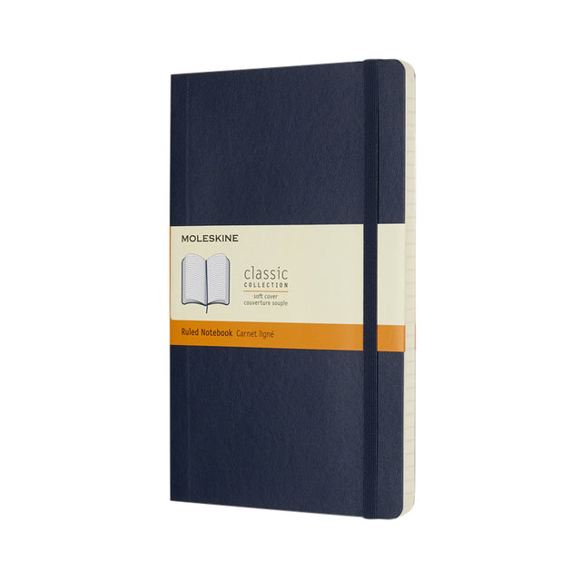 Moleskine - Cuaderno grande 130x210mm línea tapa blanda azul zafiro