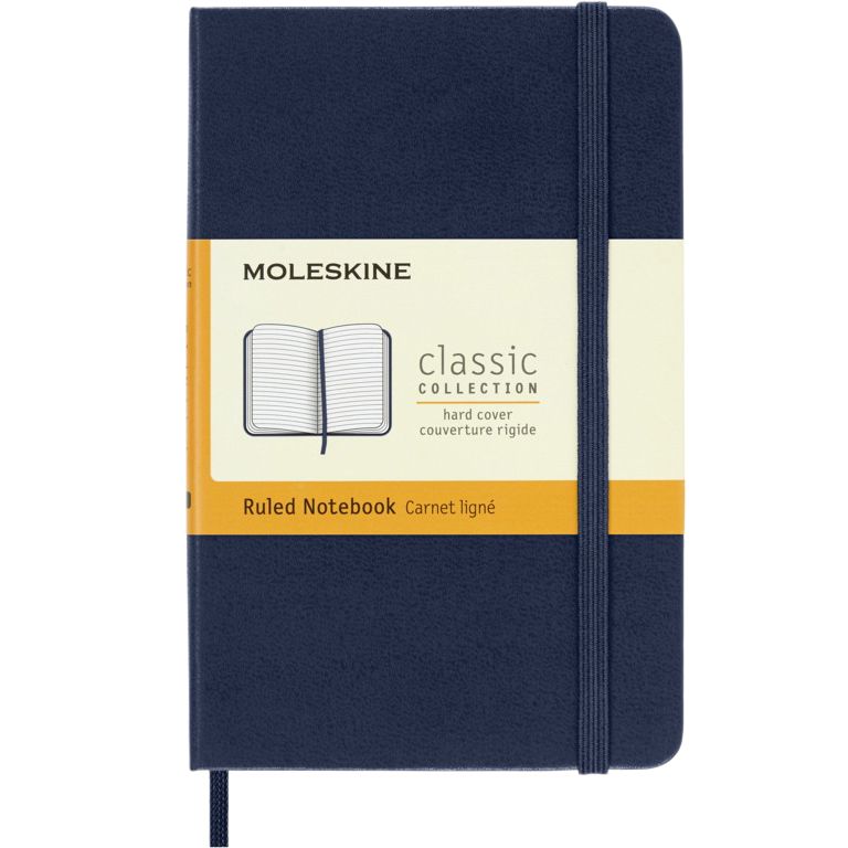 Moleskine - Notebook pocket 90x140mm linea rigida copertina blu zaffiro