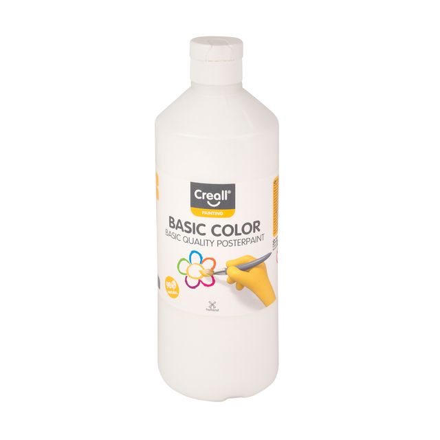Creall - Plakkaatverf basic wit 500ml | 6 stuks