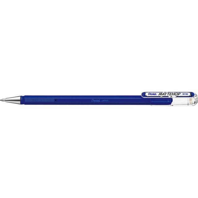 Pentel - Gelschreiber k110 mattehop m blau | 12 Stück