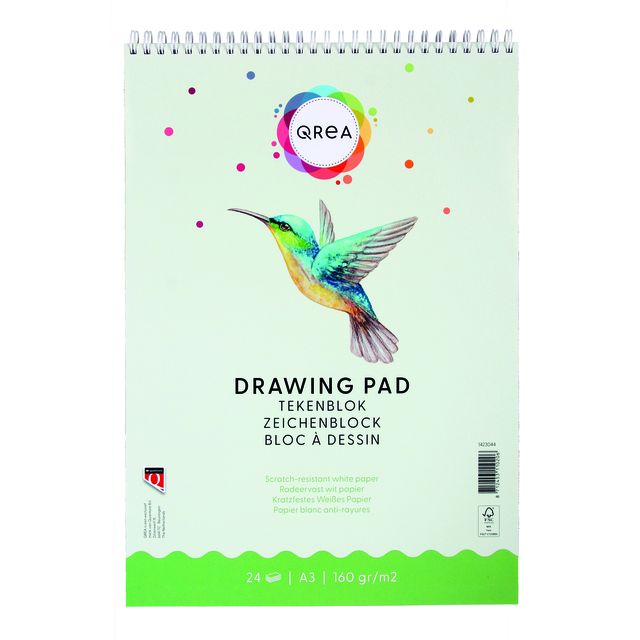 Qrea - Drawing pad A3 160gr spiral | 5 pieces