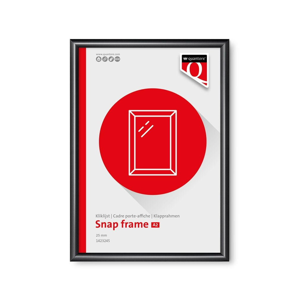 Quantore - Cadre clic premium A2 25mm noir