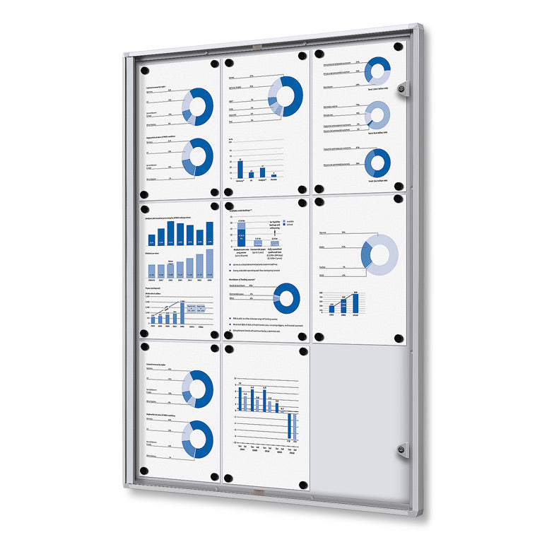 Quantore - Indoor display board 9x A4 silver