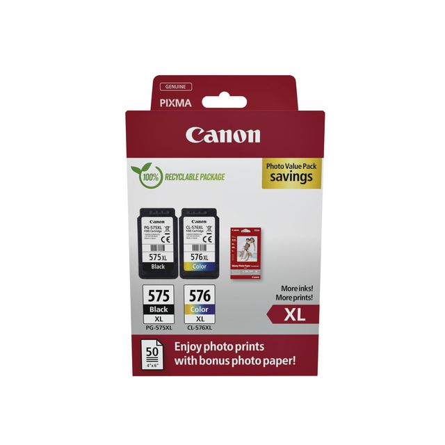 Canon - Inktcartridge PG-575XL CL-576XL zw+kl+papier