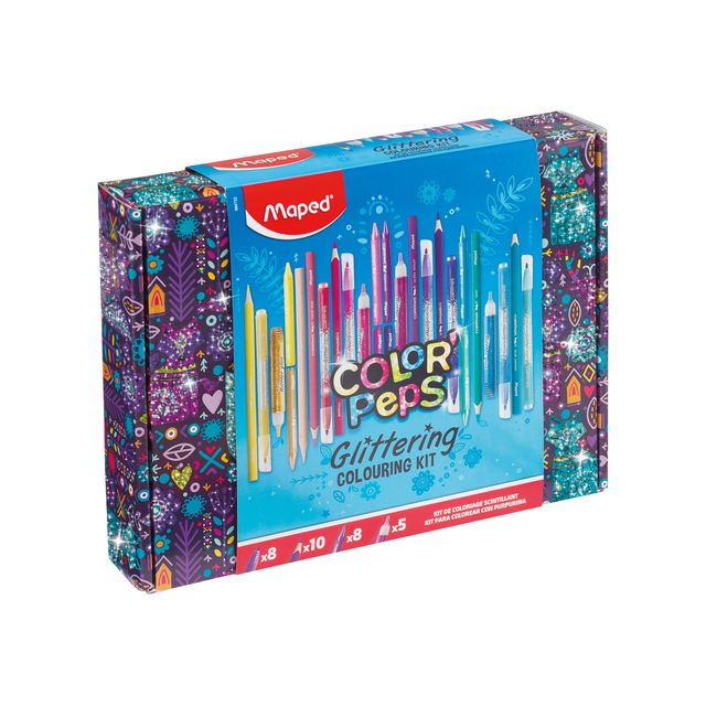 Maped - Set de dibujo Color'Peps purpurina 31 piezas surtido