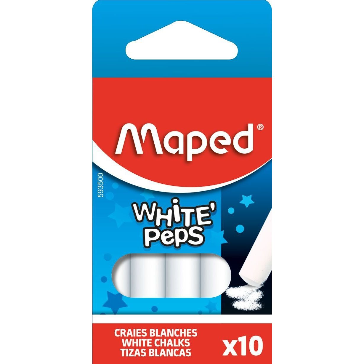 Maped - White'Peps blackboard chalk set of 10 pieces white