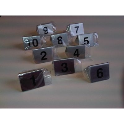 Klika - Juego de números de plato/mesa del 1 al 10 de acero inoxidable