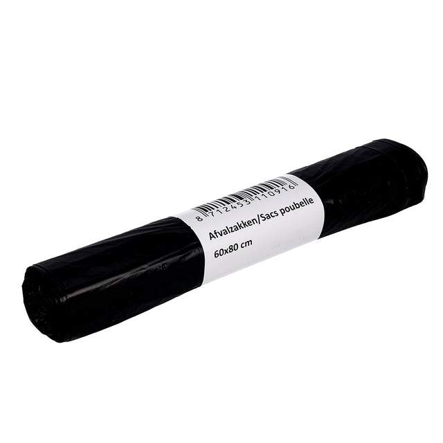 Cleaninq - Afvalzak 60x80cm HDPE T23 60L zwart rol à 20 stuks