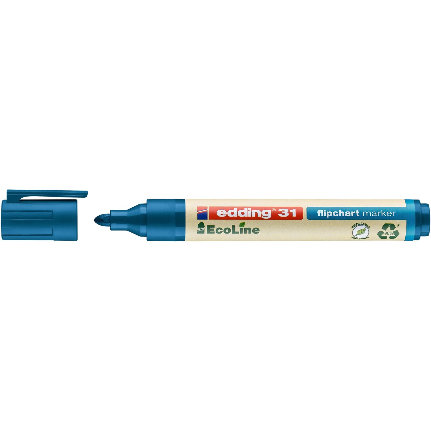 Edding - Felt-tip pen 31 EcoLine for flipchart round 1.5-3mm blue | 10 pieces