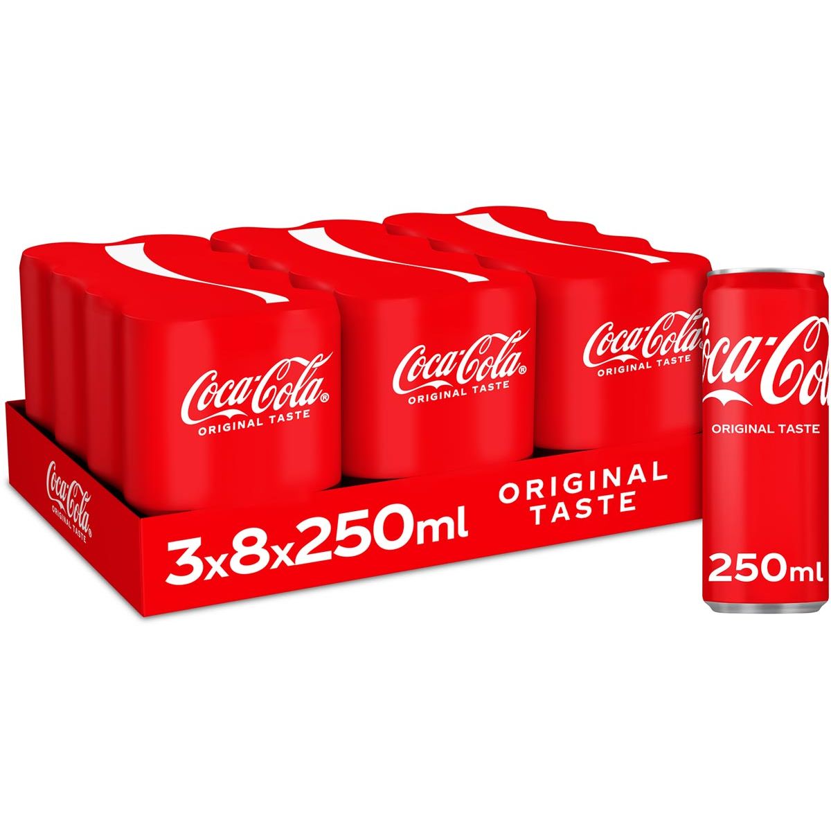 Coca Cola Company - Coca-Cola frisdrank, sleek blik van 25 cl, pak van 24 stuks