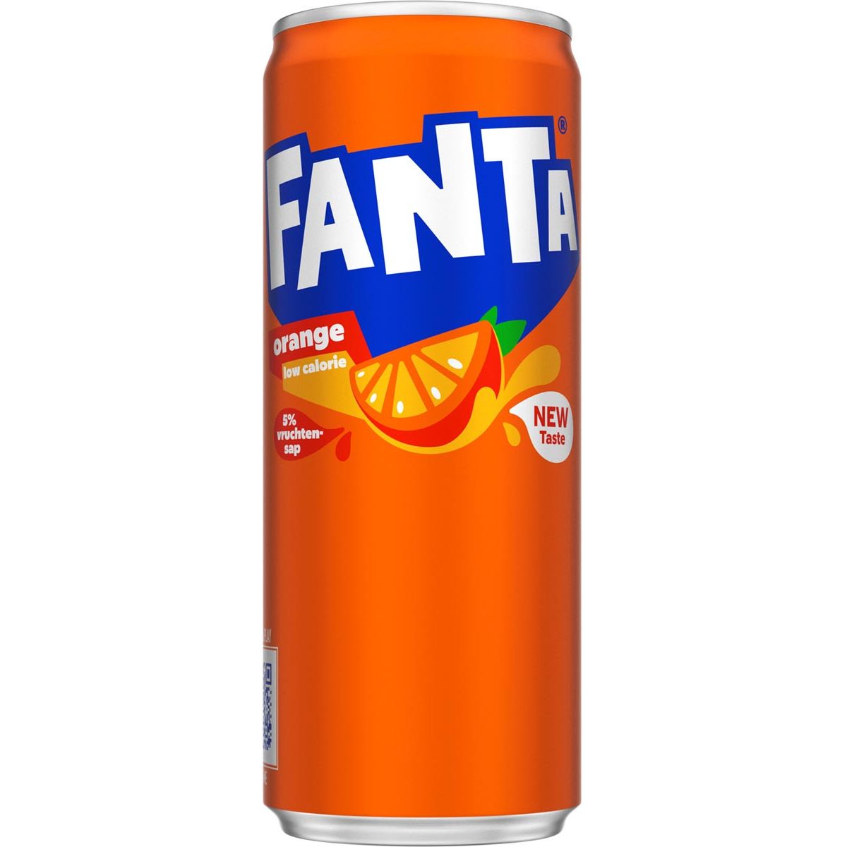 Fanta - Orange frisdrank, sleek blik van 25 cl, pak van 24 stuks.