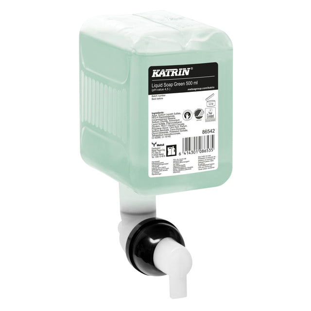Katrin - Jabón de Manos Verde líquido 500ml 86542 | 12 piezas