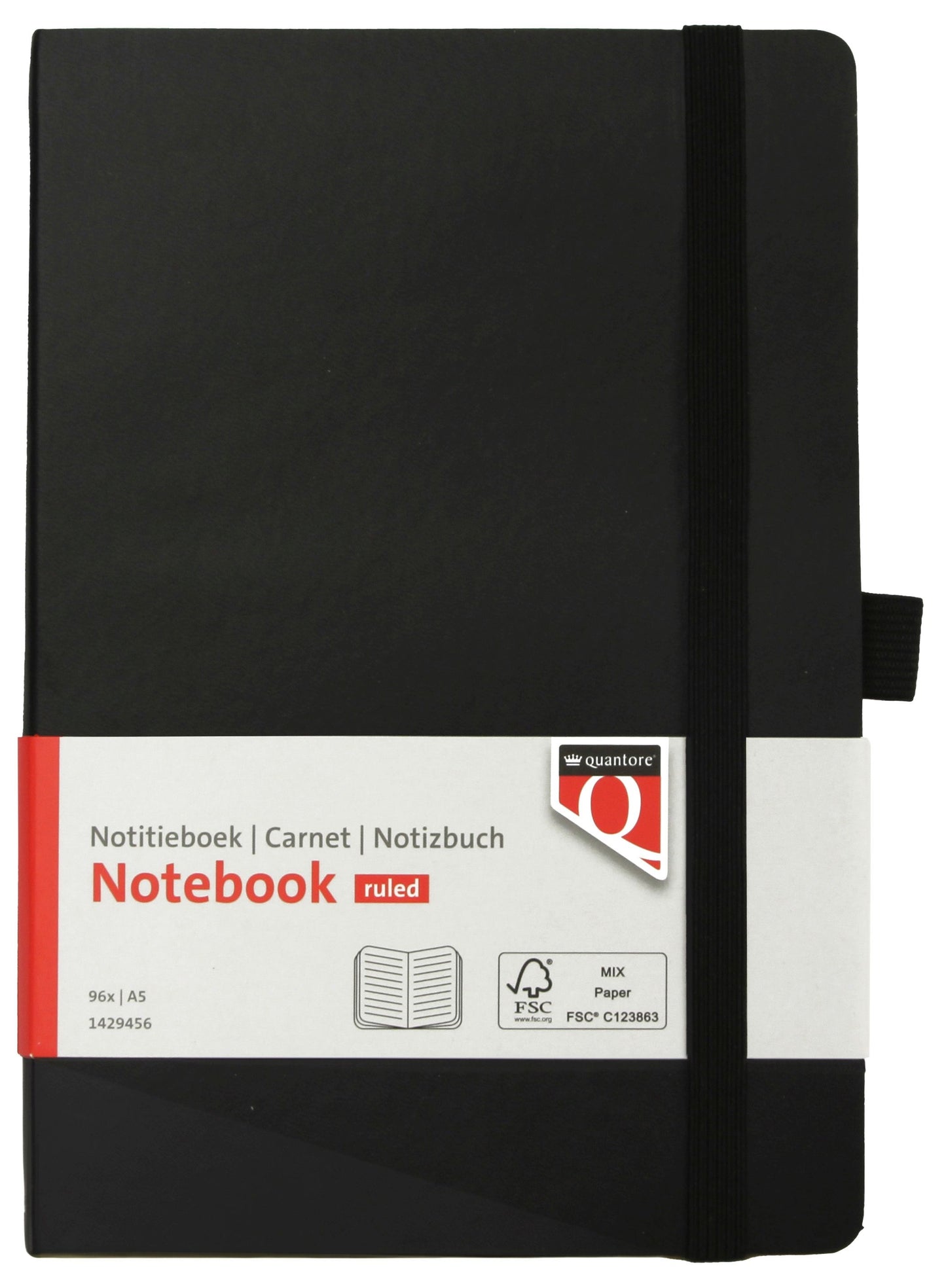 Quantore - Notitieboek A5 flex lijn 192blz 80gr zwart | 36 stuks