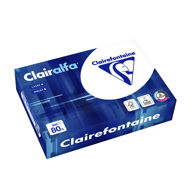 Clairefontaine - Kopieerpapier Clairalfa A5 80gr wit 500 vel