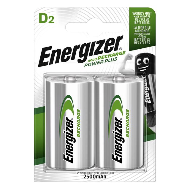 Energizer - Batería recargable 2xD 2500mAh