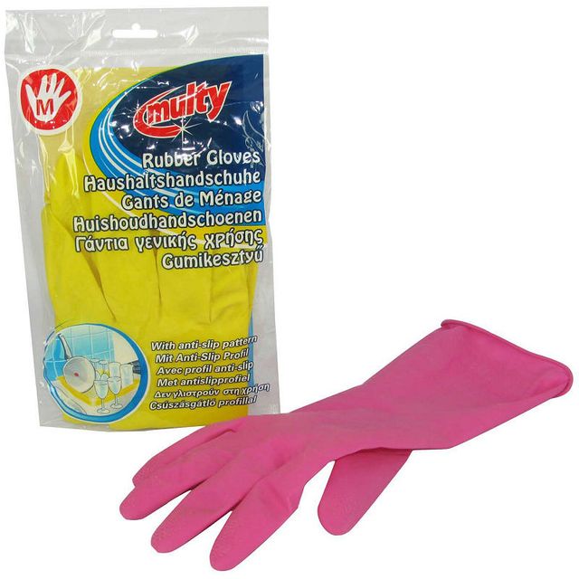 Multy - Huishoudhandschoen latex medium assorti